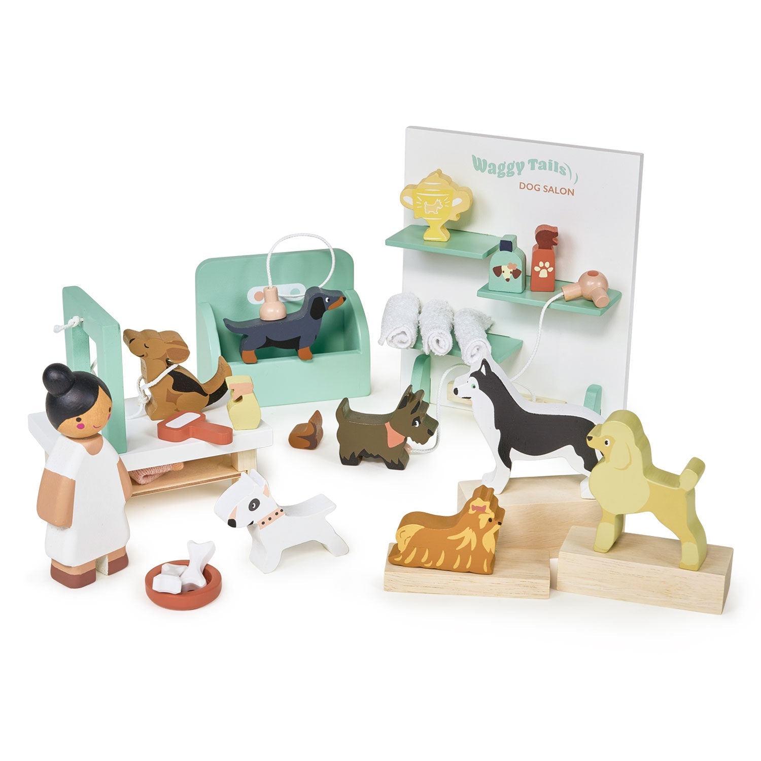 Tender Leaf Toys Waggy Tails Wooden Dog Salon