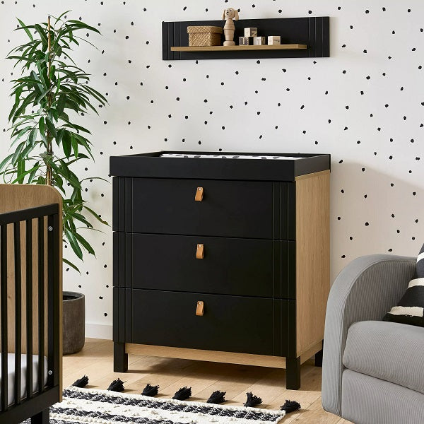 CuddleCo Rafi Dresser Changer Oak Black Scandiborn