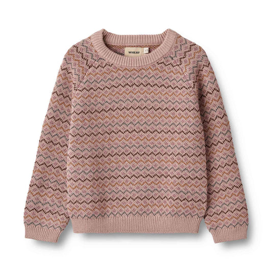 Wheat Nanna Jacquard Jumper - Dry Rose