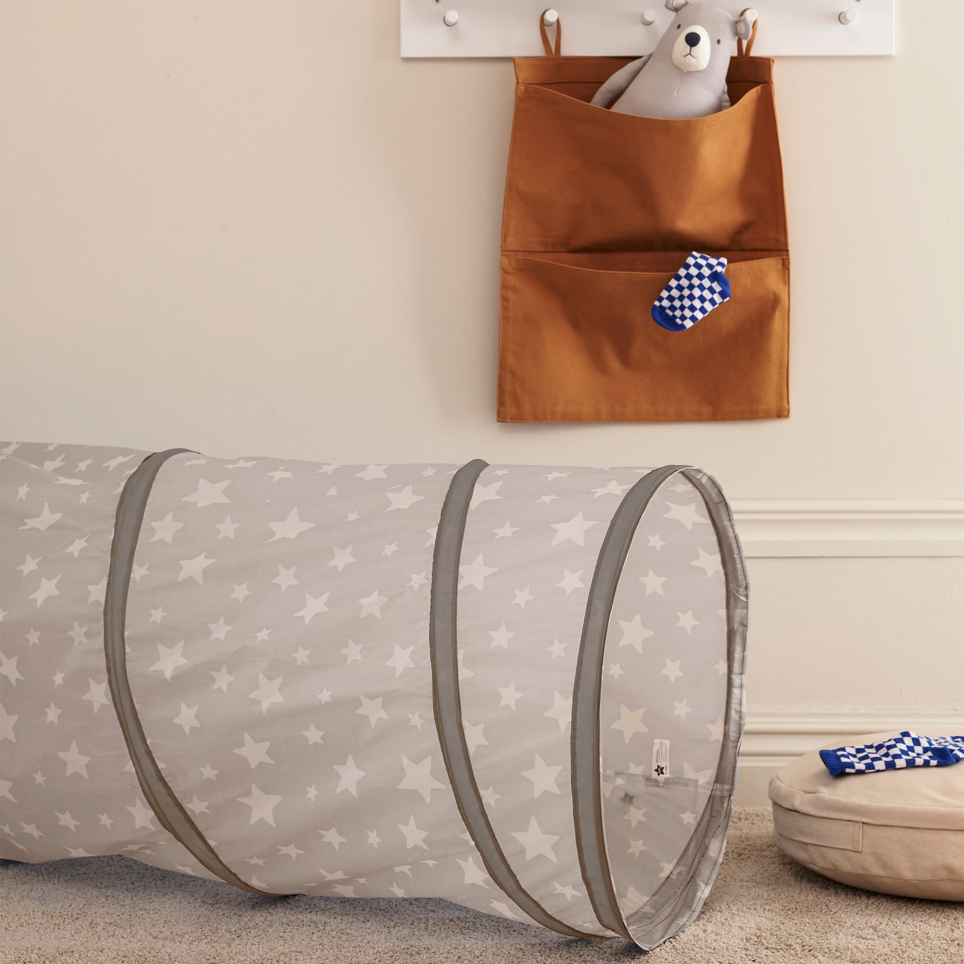 Kids Concept Play Tunnel - Star Grey