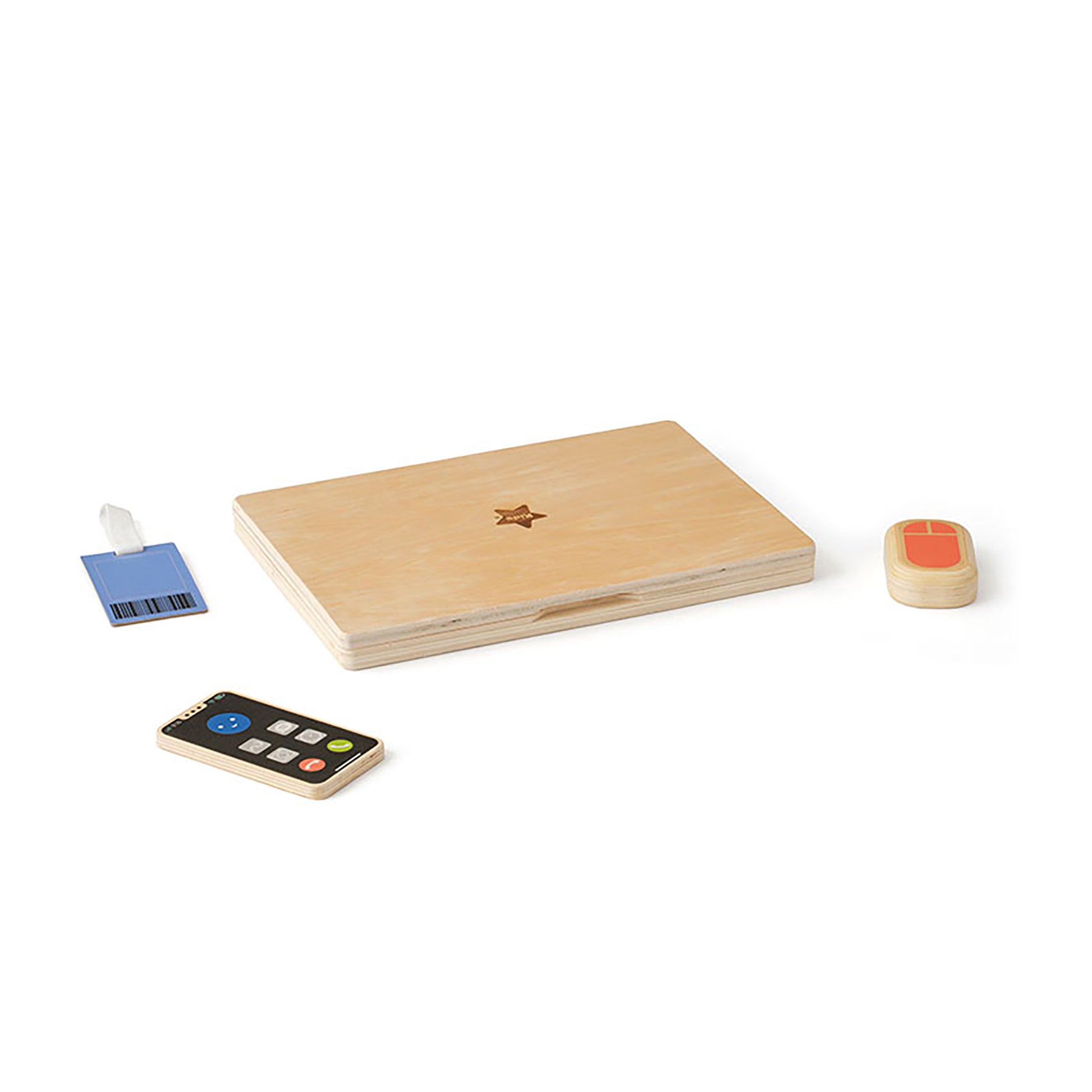 Kids Concept Wooden Computer Play Set closed
