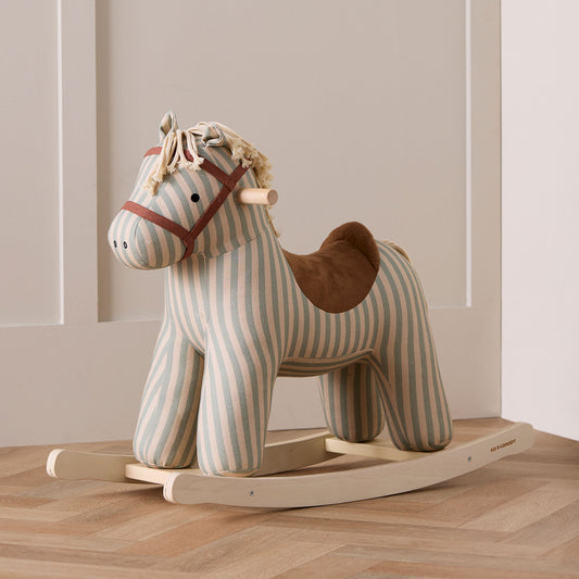 Kids Concept Rocking Horse Sam - Blue Stripe