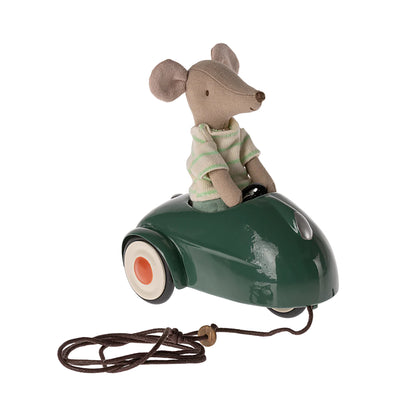 Maileg Mouse Car - Dark Green - with mouse 