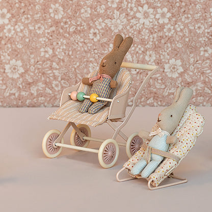 Maileg Baby Mouse Stroller - Rose