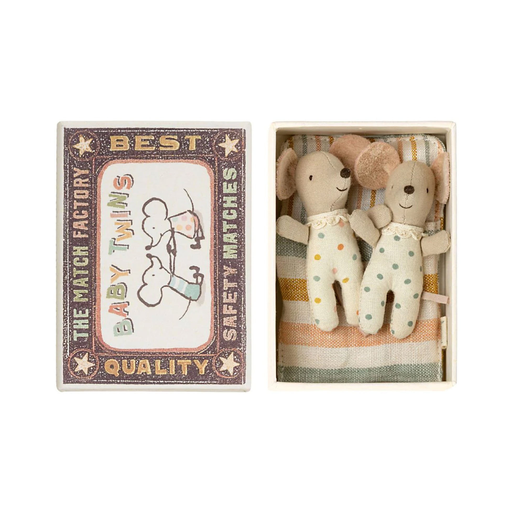 Maileg Baby Mice Twins In A Matchbox