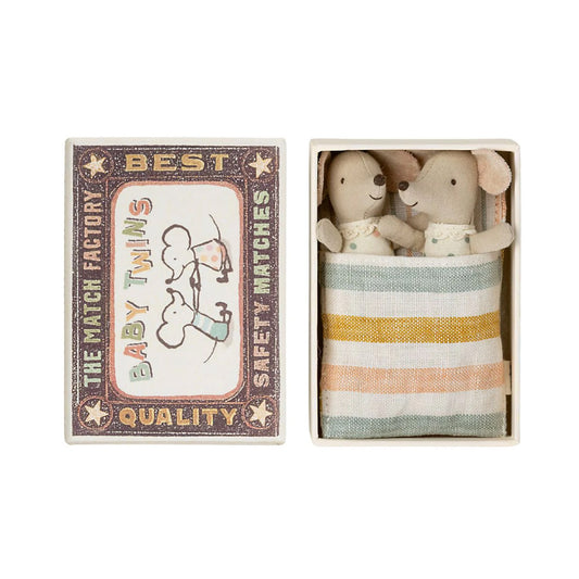 Maileg Baby Mice Twins In A Matchbox