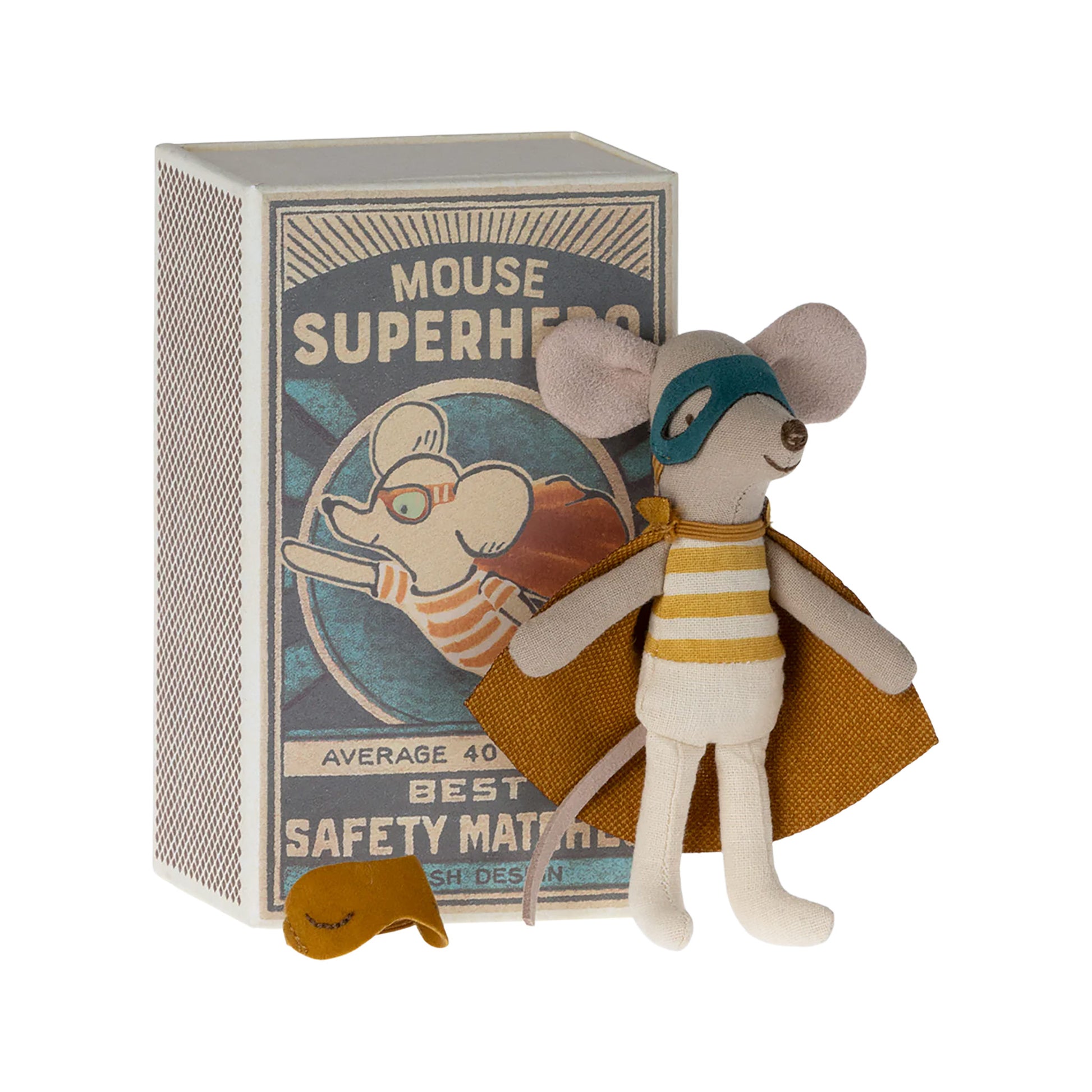 Maileg Super Hero Mouse In Matchbox - Little Brother