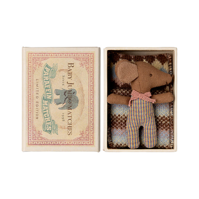 Maileg Sleepy/Wakey Baby Mouse in Box - Girl