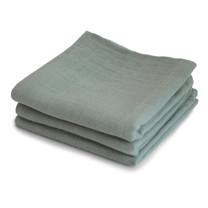 Mushie Muslin Cloth 3 Pack - Sage