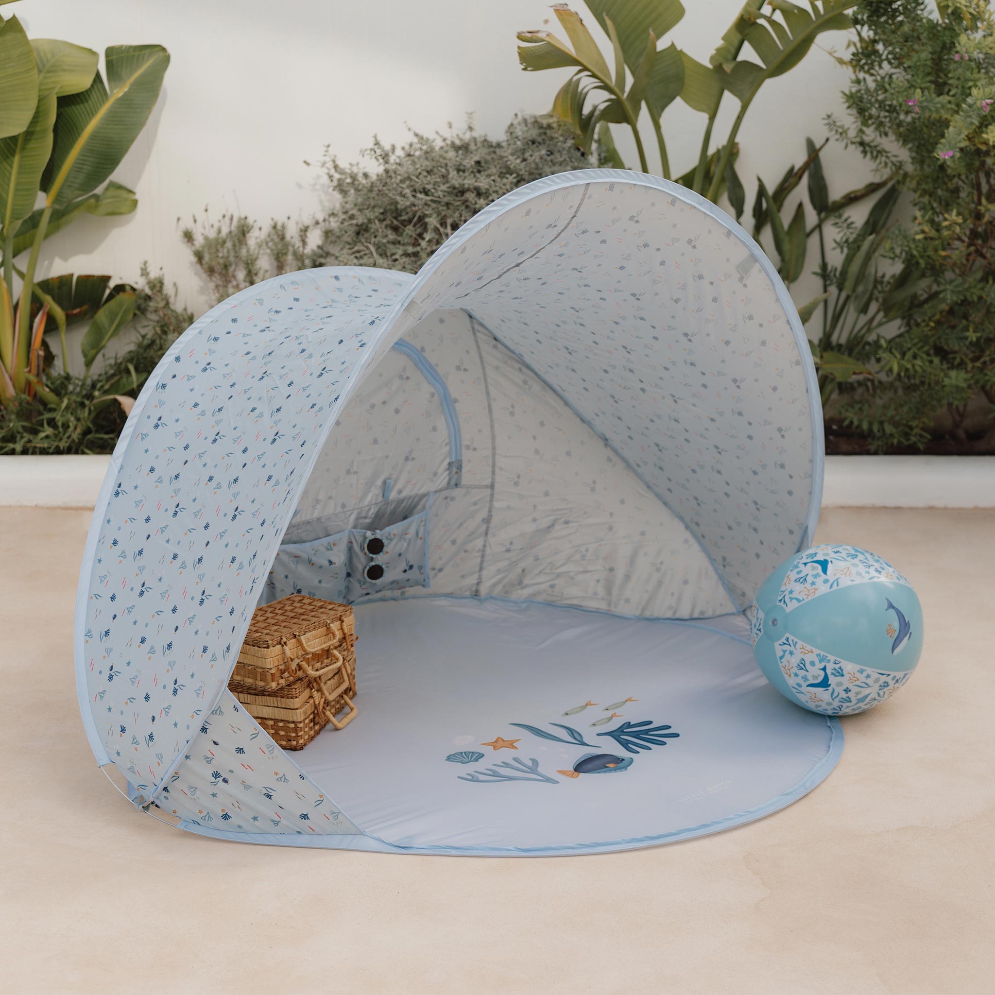 Little Dutch Pop Up Beach Tent Ocean Dreams Blue Scandiborn