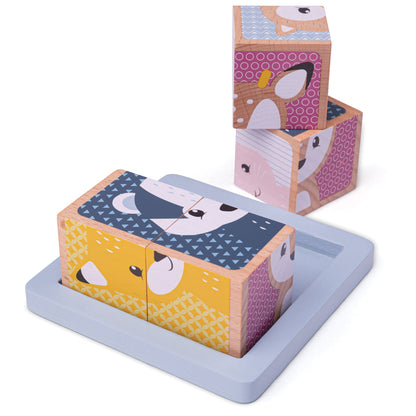 Bigjigs Toys Woodland Wooden Cube Puzzle