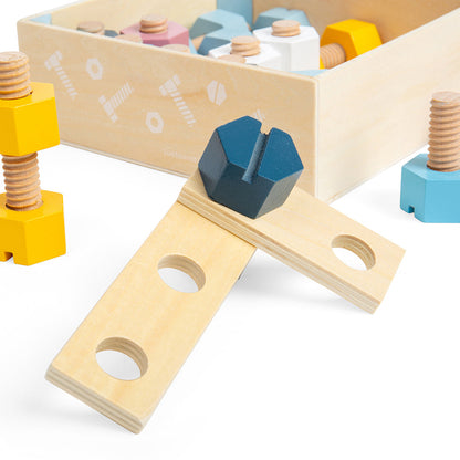 Bigjigs Toys Crate Of Wooden Nuts & Bolts