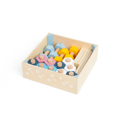 Bigjigs Toys Crate Of Wooden Nuts & Bolts