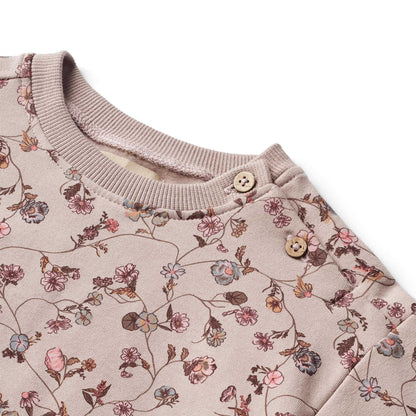 Wheat Baby Lia Sweatshirt - Dry Rose Flower Vine