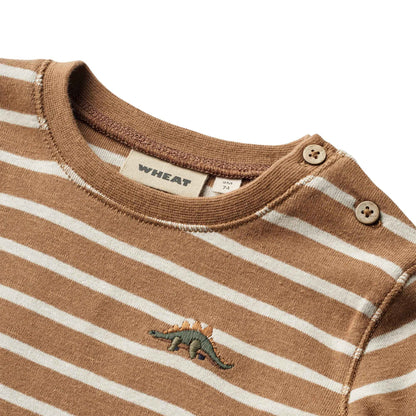 Wheat Baby Dustin Long Sleeve Top - Caramel Stripe