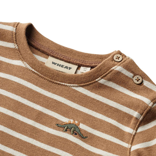 Wheat Baby Dustin Long Sleeve Top - Caramel Stripe