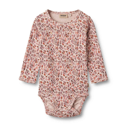 Wheat Baby Liv Long Sleeve Bodysuit - Pale Rose Flowers