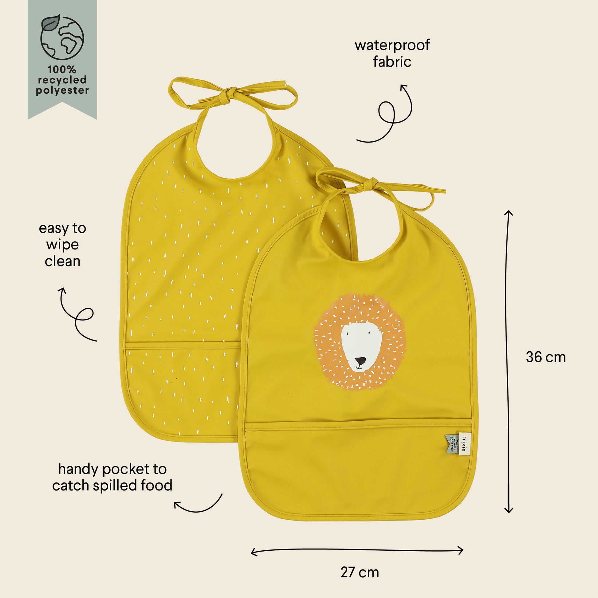 Trixie Waterproof bib 2-pack - Mr. Lion