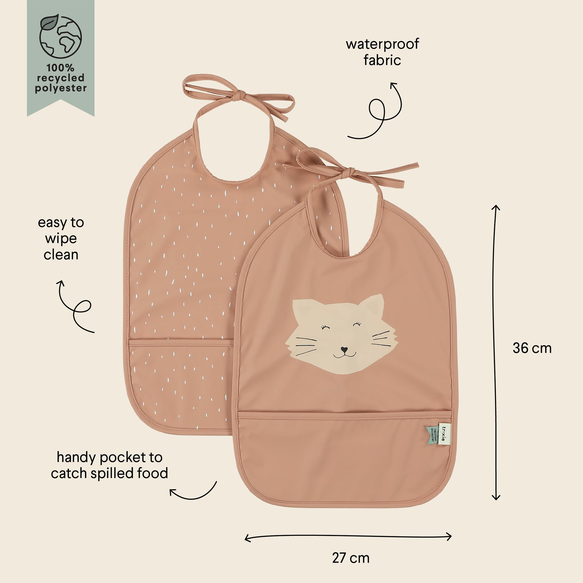 Trixie Waterproof bib 2-pack - Mrs. Cat