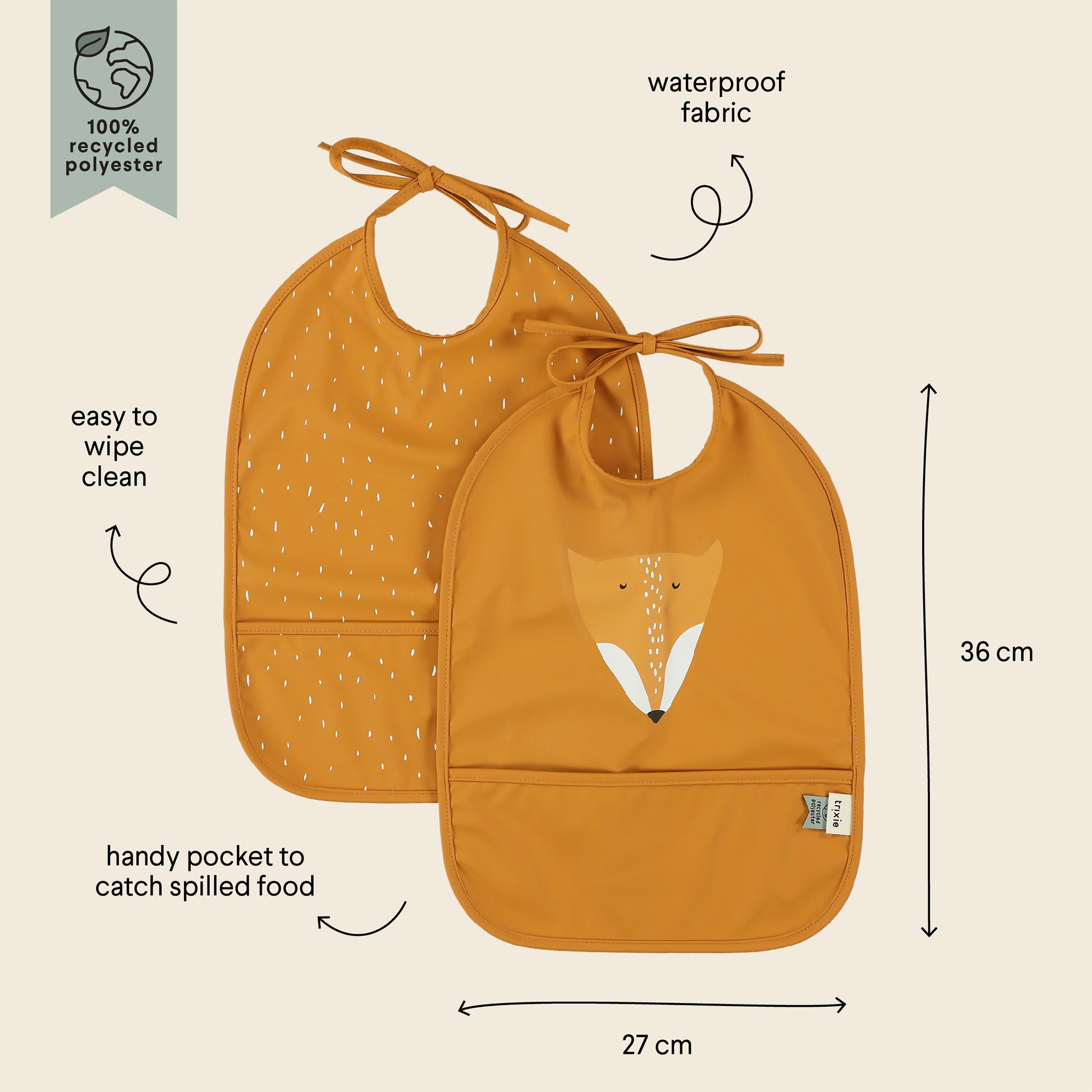 Trixie Waterproof bib 2-pack - Mr. Fox details