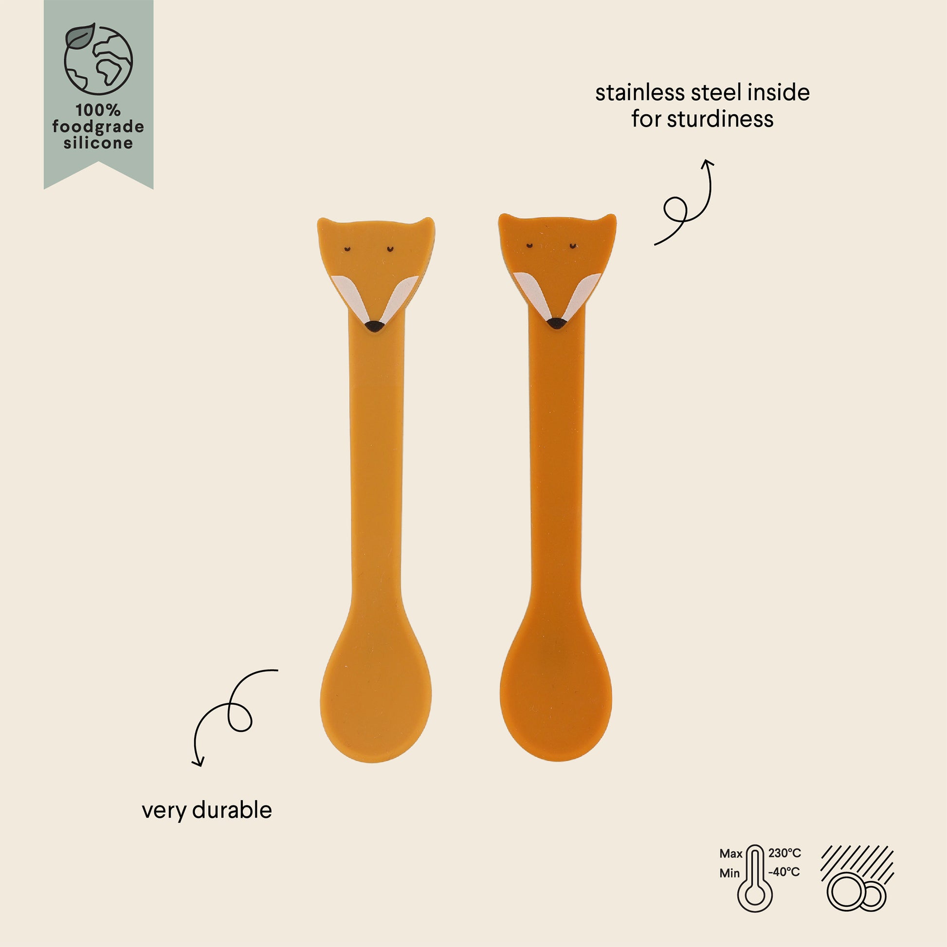 Trixie Silicone Spoon 2-Pack - Mr. Fox 