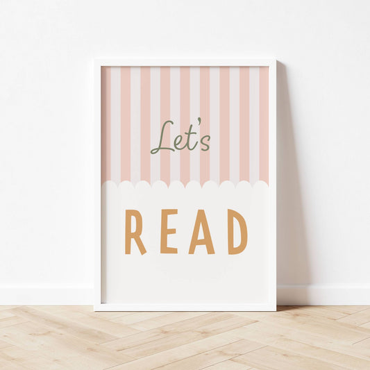 Autumns Corner 'Let's Read' Print - Stripy Edition