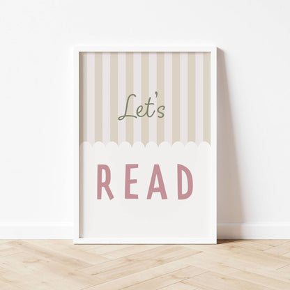 Autumns Corner 'Let's Read' Print - Stripy Edition