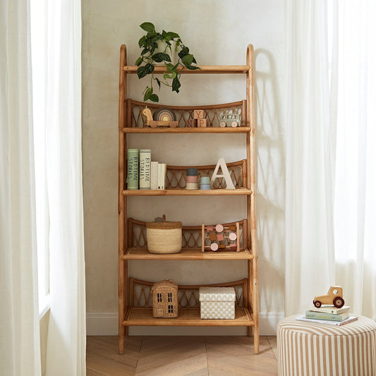 CuddleCo Aria 5 Tier Shelving Unit - Rattan