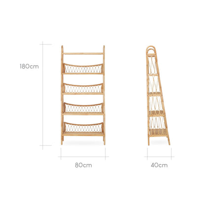 CuddleCo Aria 5 Tier Shelving Unit - Rattan