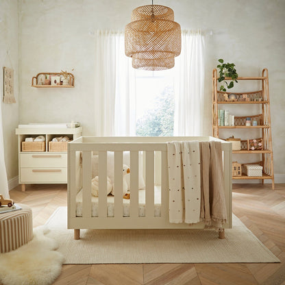 CuddleCo Harper 2 Piece Nursery Furniture Set - Cream & Ash