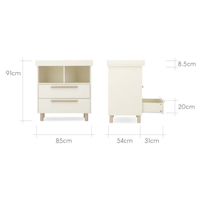 CuddleCo Harper 2 Piece Nursery Furniture Set - Cream & Ash