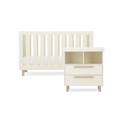 CuddleCo Harper 2 Piece Nursery Furniture Set - Cream & Ash