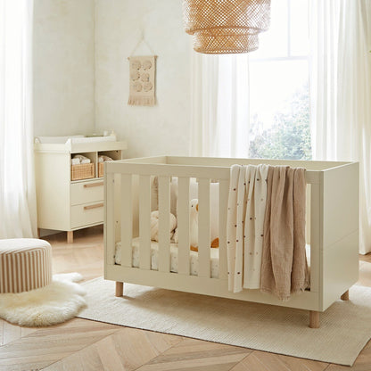 CuddleCo Harper Cot Bed - Cream & Ash