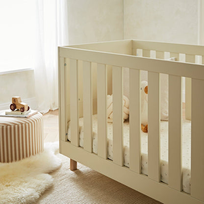 CuddleCo Harper Cot Bed - Cream & Ash