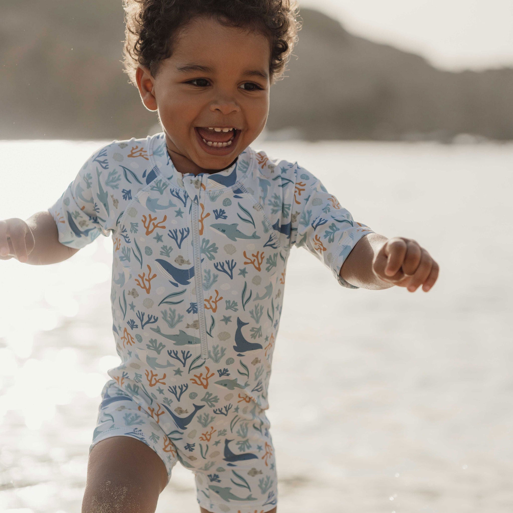 Little Dutch Short Sleeve Swimsuit Ocean Dreams Blue Scandiborn