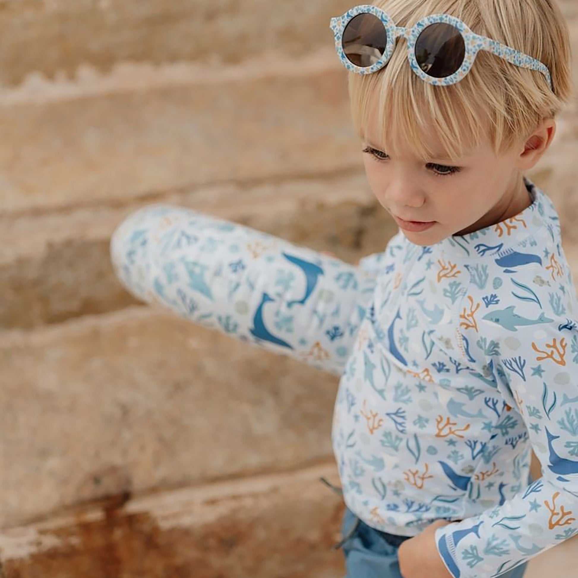 Little Dutch Long-Sleeve Rash Vest Ocean Dreams Blue