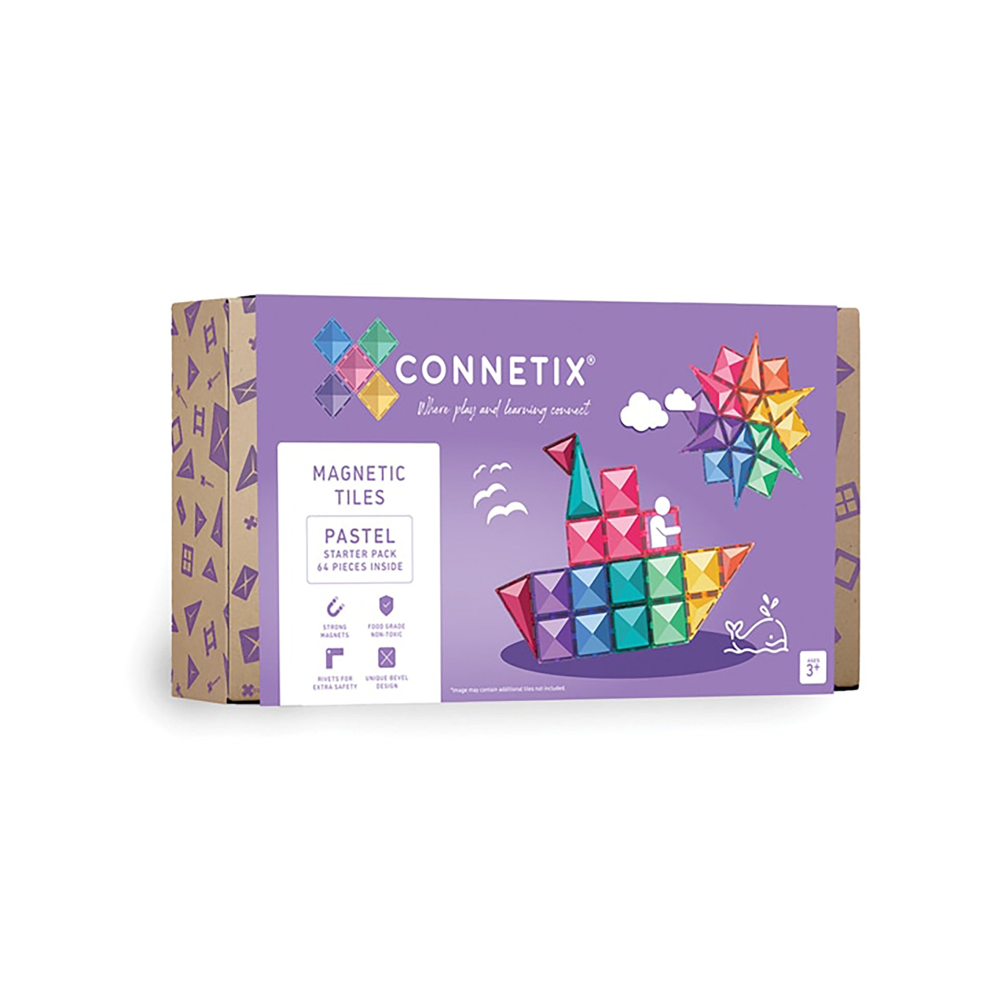 Connetix Tiles - 64 Piece Pastel Starter Pack