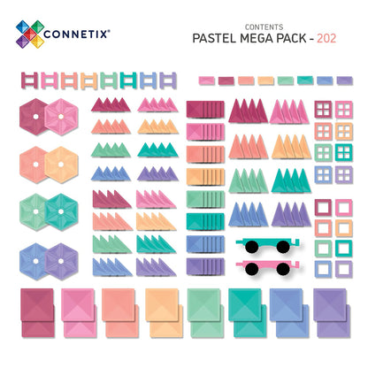 Connetix Tiles - 202 Pastel Mega Pack - collection set