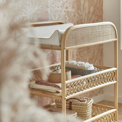 CuddleCo Aria Rattan Changing Table - Natural