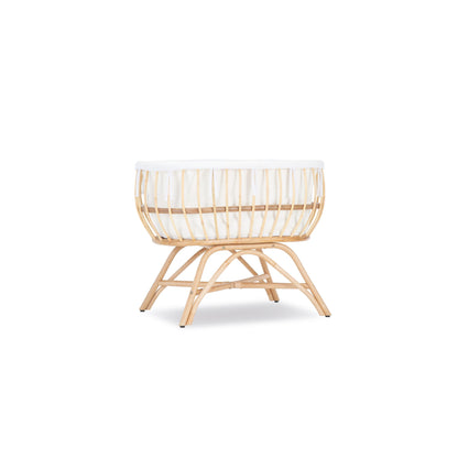 CuddleCo Aria Rattan Crib - Natural