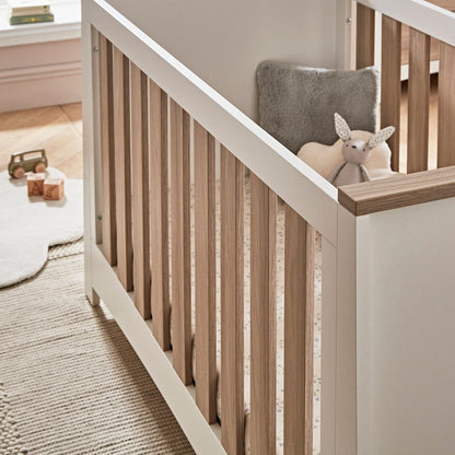 CuddleCo Ada Cot Bed - White & Ash