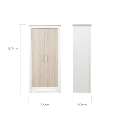 CuddleCo Ada Nursery Wardrobe - White & Ash