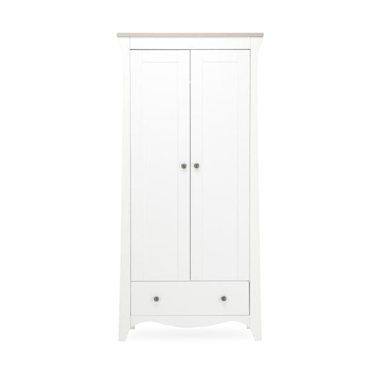 CuddleCo Clara 2 Door Double Wardrobe - White & Ash