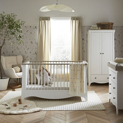 CuddleCo Clara 3 Piece Nursery Furniture Set- White & Ash