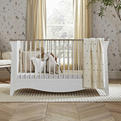 CuddleCo Clara 3 Piece Nursery Furniture Set- White & Ash