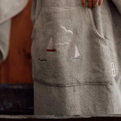 Dear April Puk Bath Poncho - Sailboats