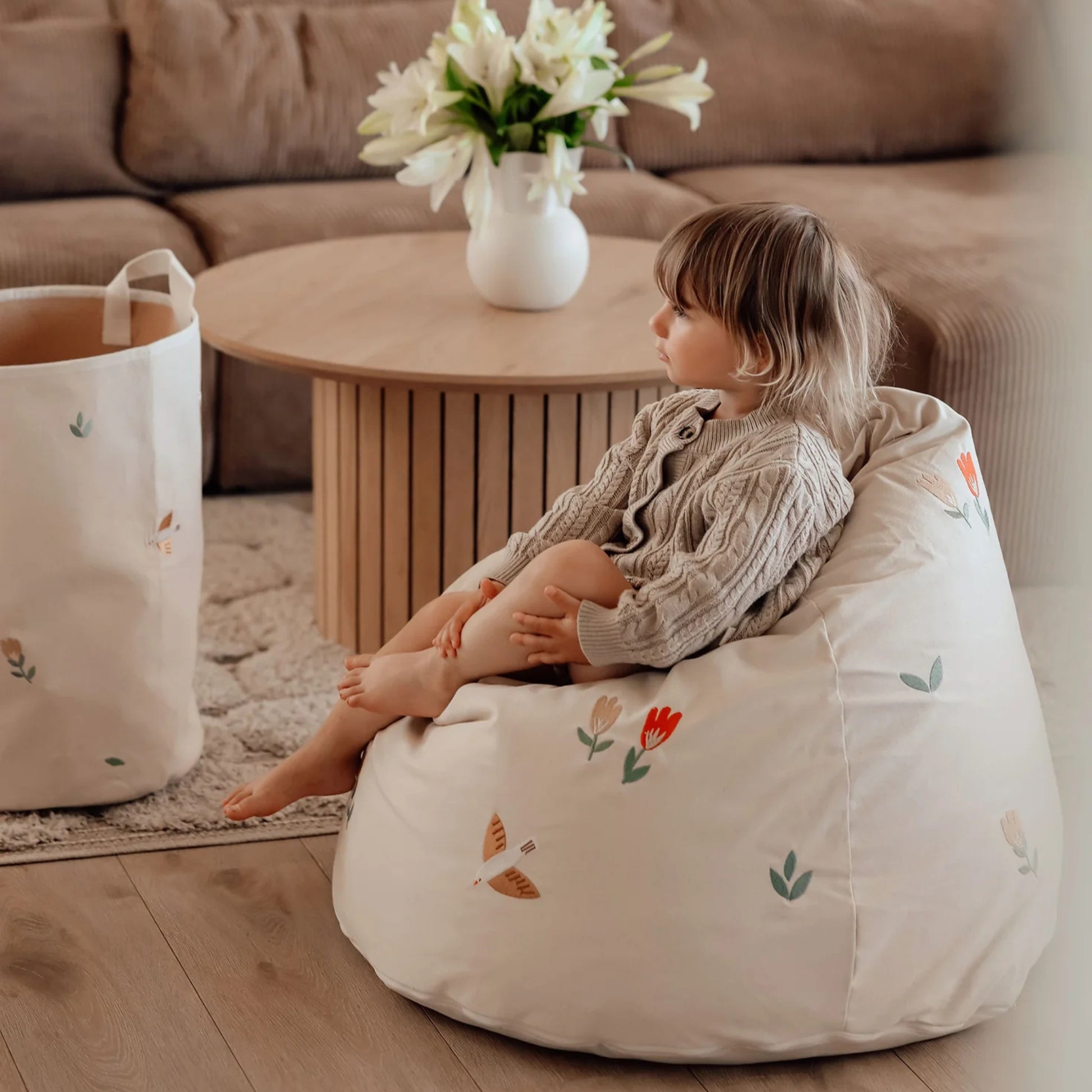 Dear April Embroidered Bean bag - Songbirds