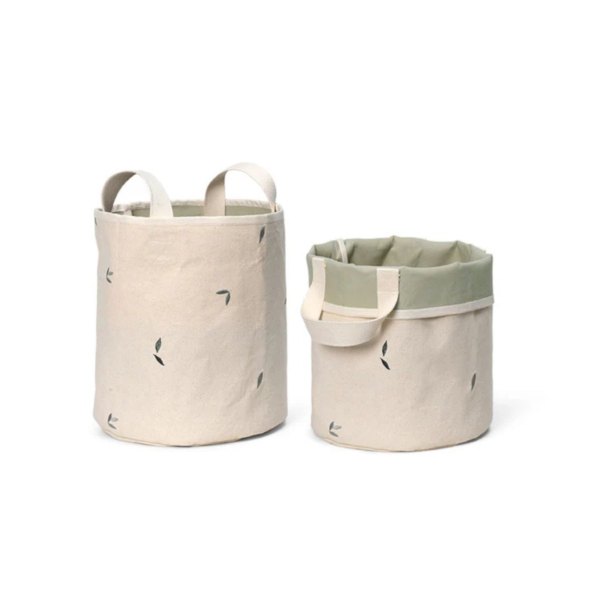 Dear April Small Embroidered Storage Baskets 2 Pack - Leaves