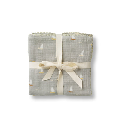 Dear April 3-pack Muslin Cloths - Sailboats