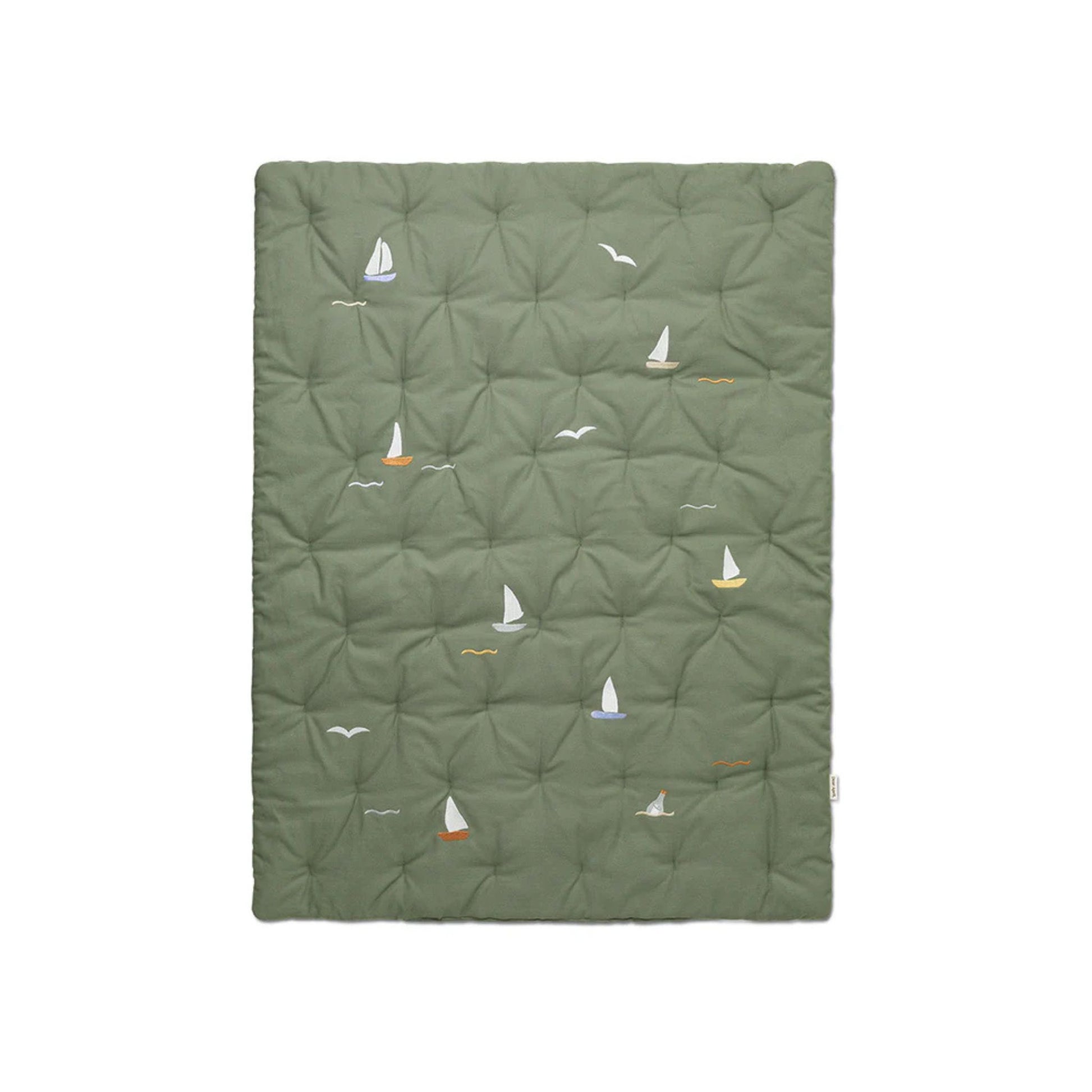 Dear April Embroidered Play Mattress - Sailboats